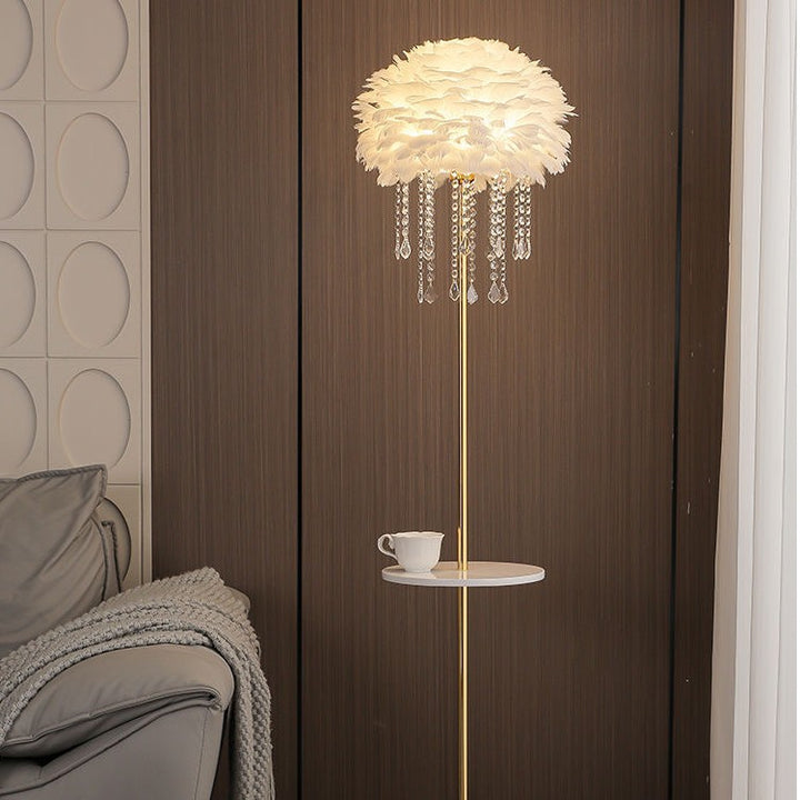 Artistic floor lamp and side table