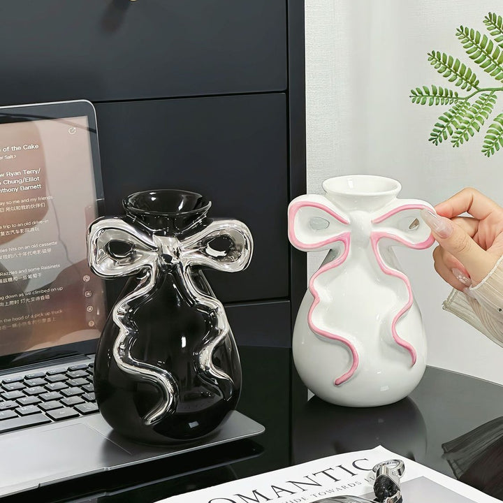 Decorative Bow-Shaped Art Vase