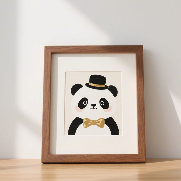 Whimsical Panda Illustration Frame