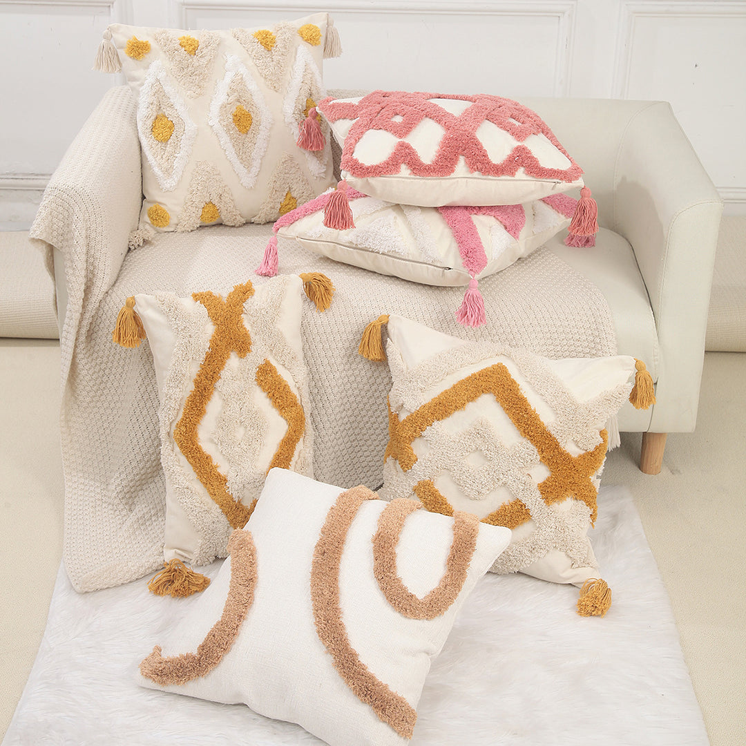 Geometric Patterned Macrame Cushion