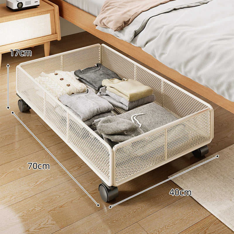Large Metal Grid Under-Bed Storage Basket