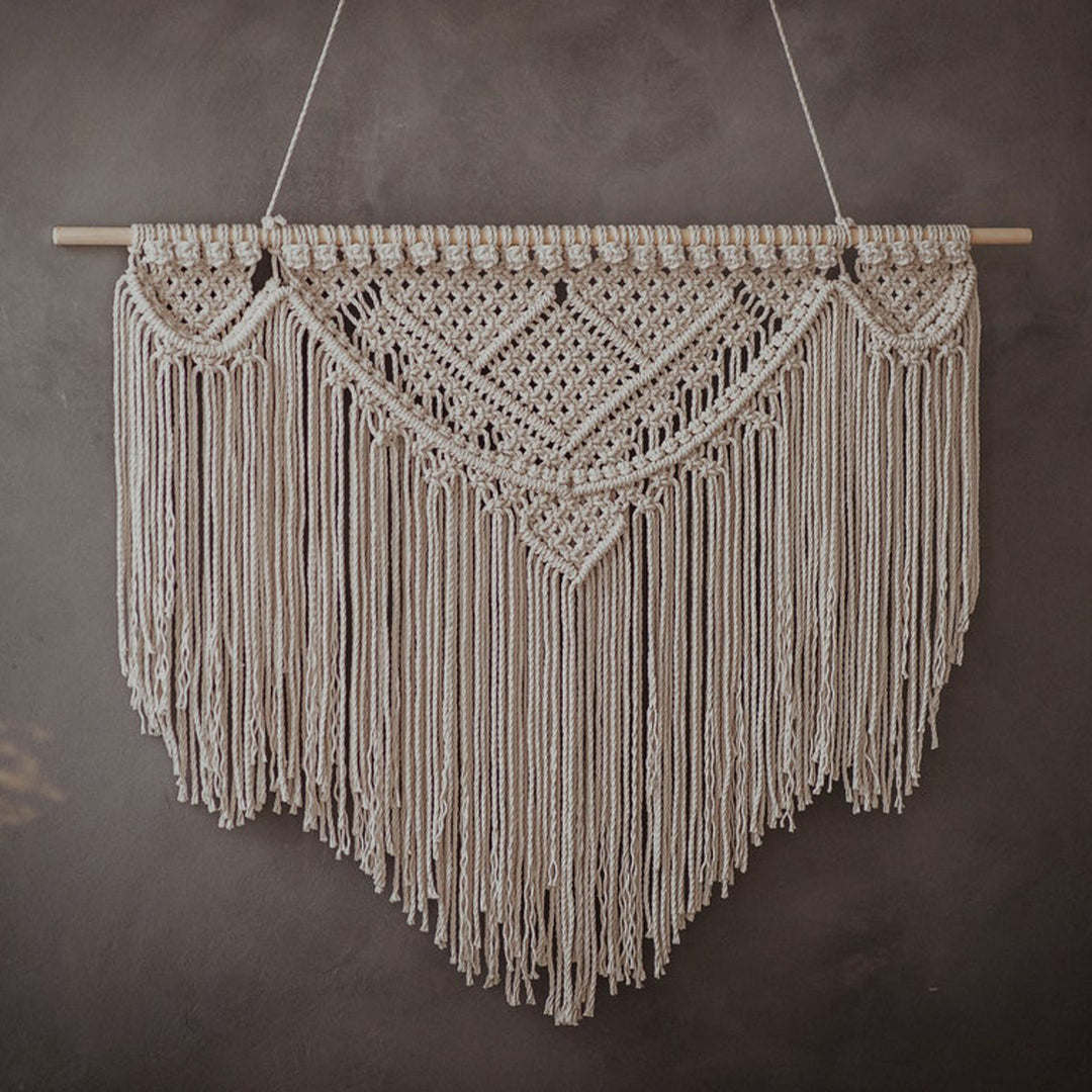 Macrame Wall Tapestry with Artistic Fringes