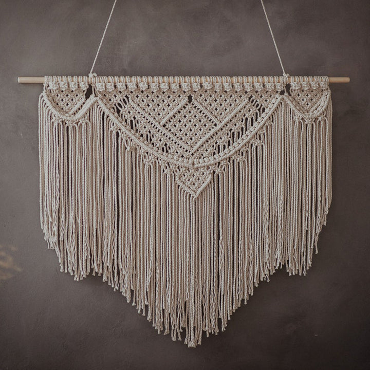 Macrame Wall Tapestry with Artistic Fringes