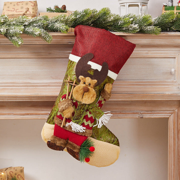 Festive Christmas stocking with nostalgic design