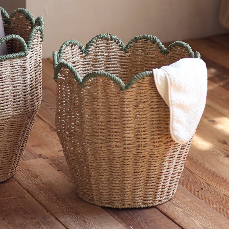 Stylish storage basket with wave edge