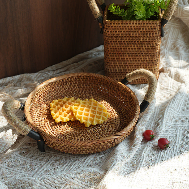 Handcrafted storage basket with sturdy handles