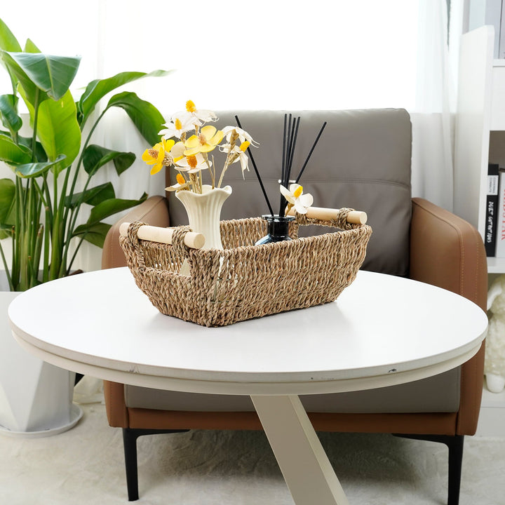 Natural Fiber Storage Basket with Handles