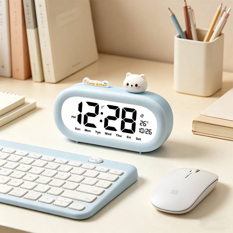 Digital Bedroom Alarm Clock with Temperature Display