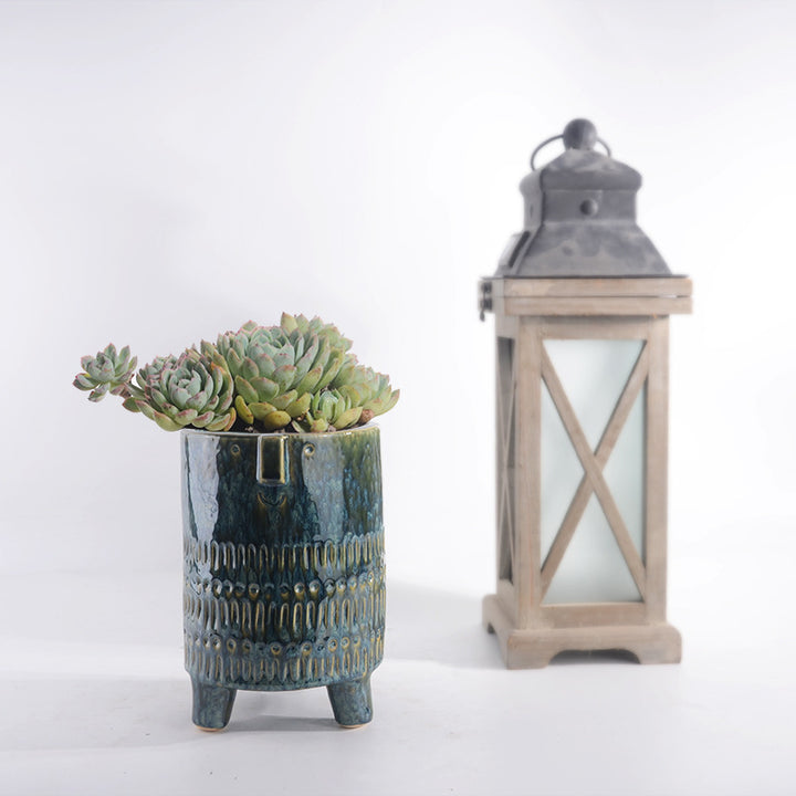 Decorative plant pot with facial features