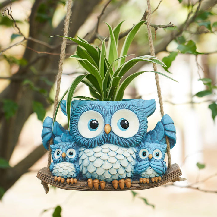Owl-shaped decorative flower pot