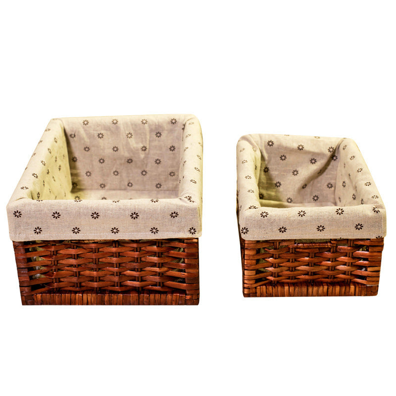 Storage basket with removable fabric cover