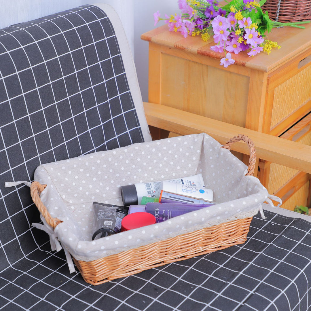 Storage basket with padded inner lining