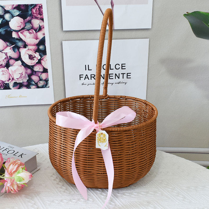 Elegant Handcrafted Rattan Tote Basket