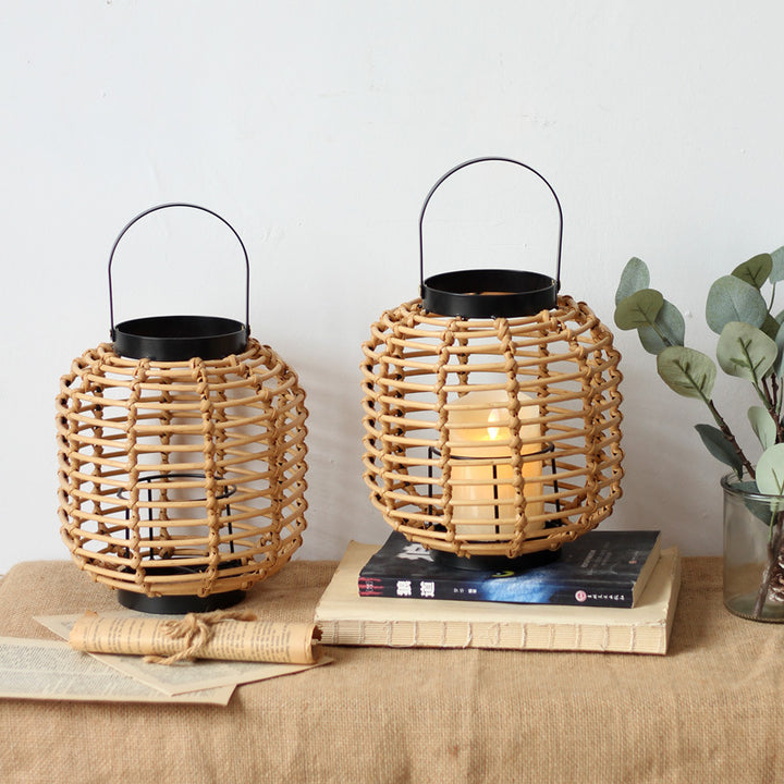 Handcrafted rattan lamp