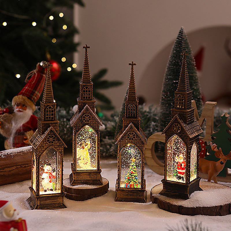 Illuminated Christmas Church Decoration