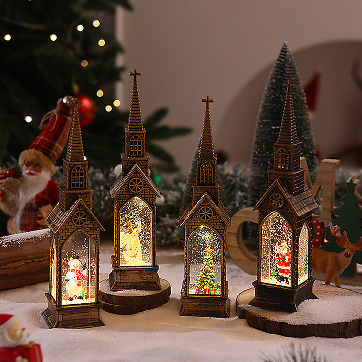 Illuminated Christmas Church Decoration