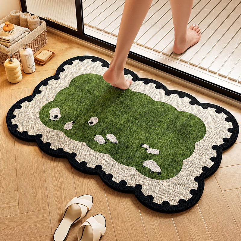 Playful Dog-Themed Bath Rug