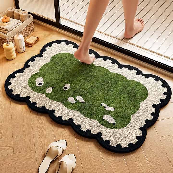 Playful Dog-Themed Bath Rug