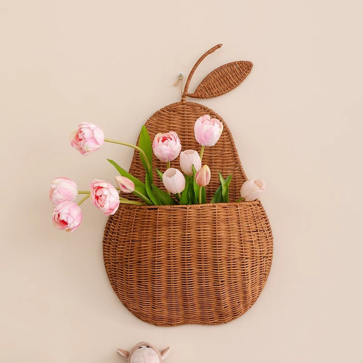 Decorative flower basket with handle