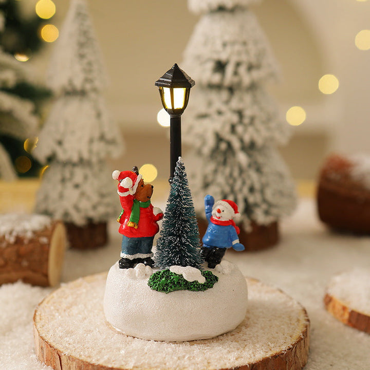 Illuminated Christmas figure with Christmas tree