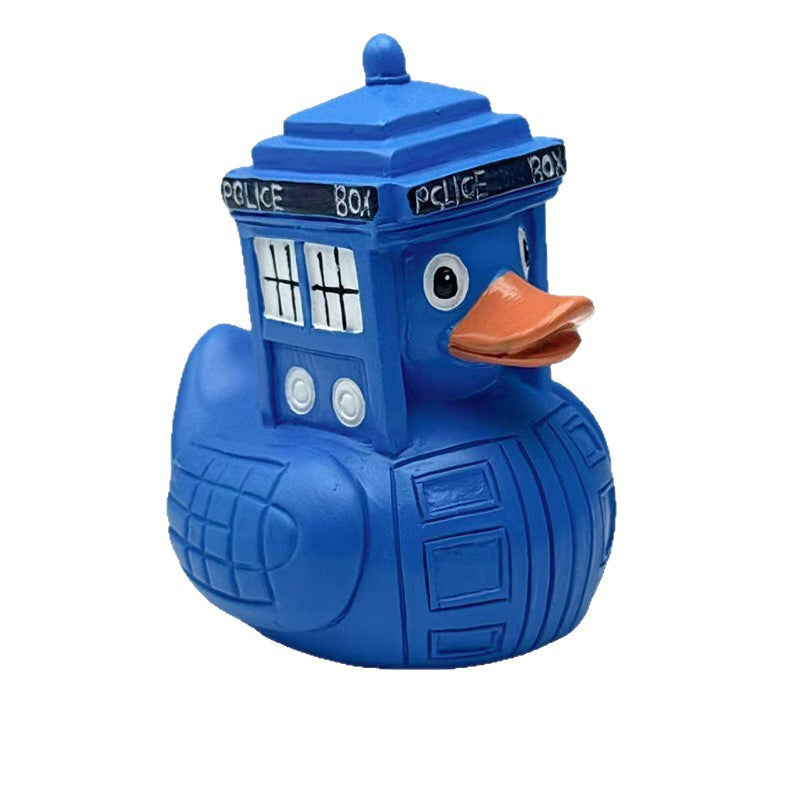 Playful rubber duck in police design