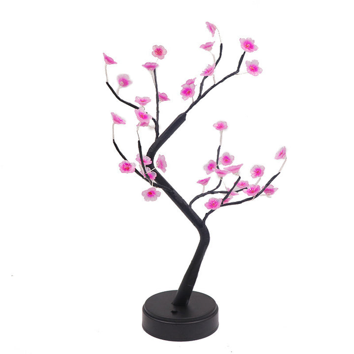Star-decorated LED branch table lamp with warm micro dimmable lights