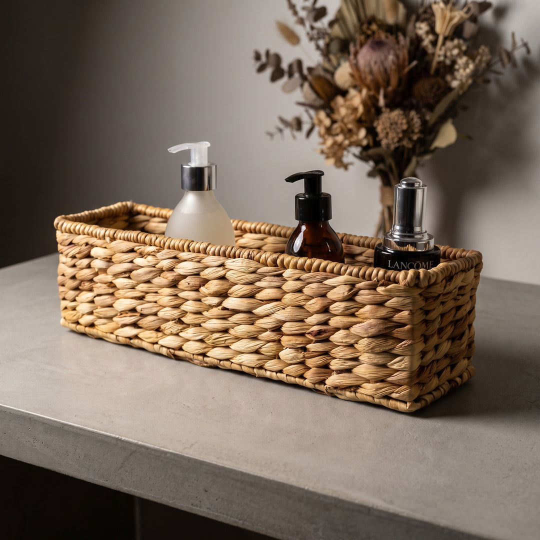 Functional bathroom storage basket