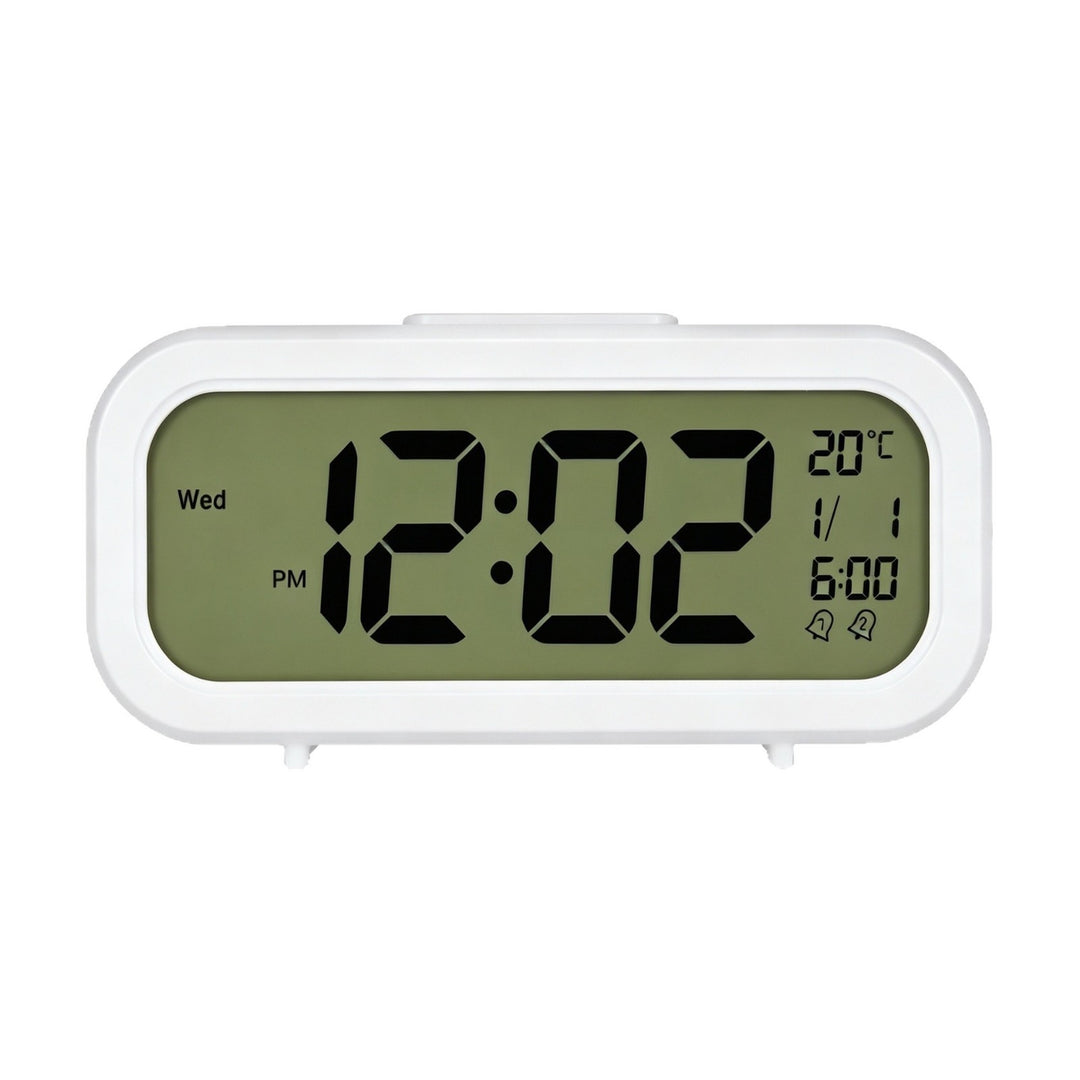 Digital alarm clock with temperature sensor and large LED display