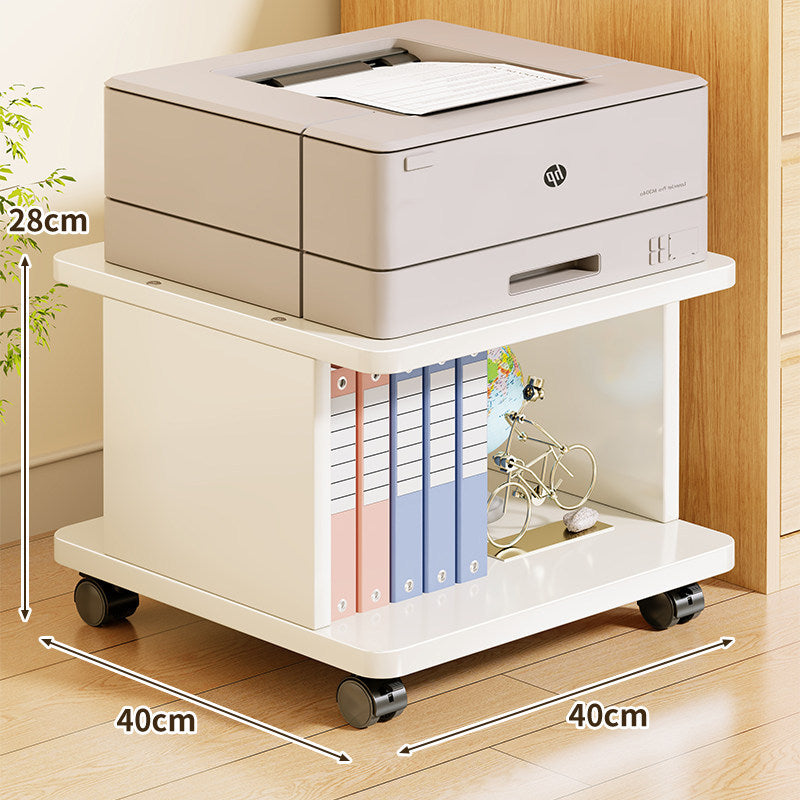 Low-Profile Rolling Printer & Office Equipment Stand with Open Storage Shelf and Smooth Swivel Casters