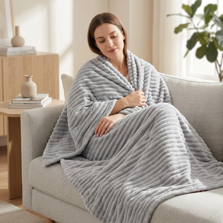 Premium Textured Fleece Throw
