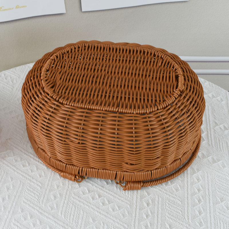 Handcrafted Woven Storage Basket with Lid