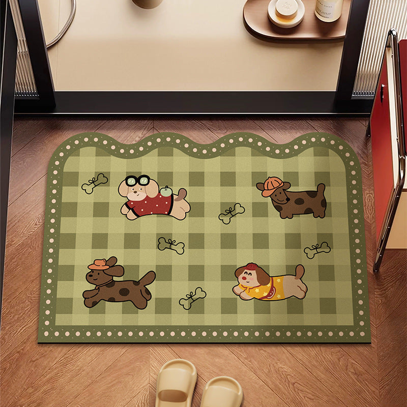 Playful Dog-Themed Floor Mat