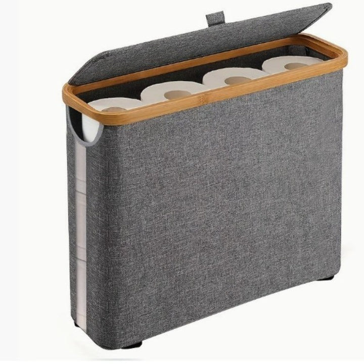 Multifunctional laundry storage box with bamboo lid