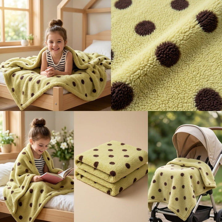 Soft Polka Dot Fleece Throw