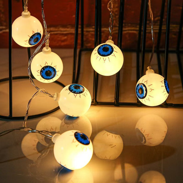 Spooky Thematic Glowing Eyeball Garland LED Ambient String Lights with Battery Controller