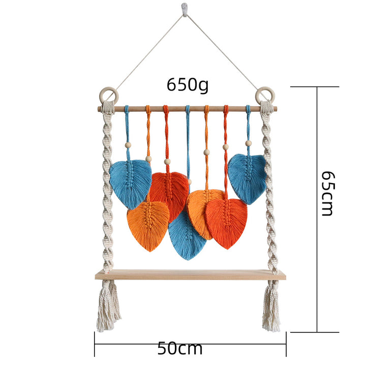 Macramé Wall Hanging with Decorative Leaf Patterns