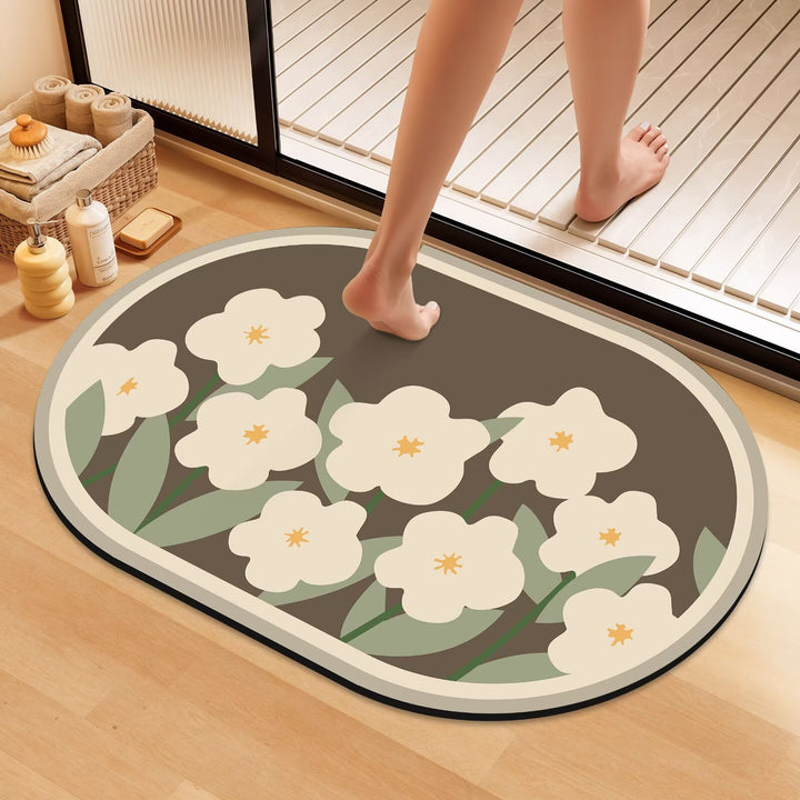 Artistic Floral Bath Mat