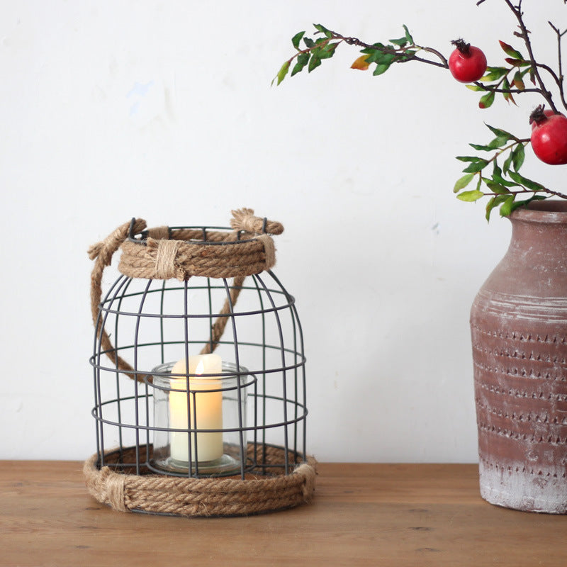 Decorative lantern made of metal and glass