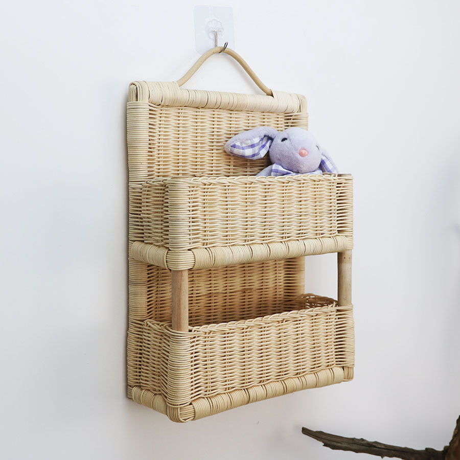 Braided storage basket with handle