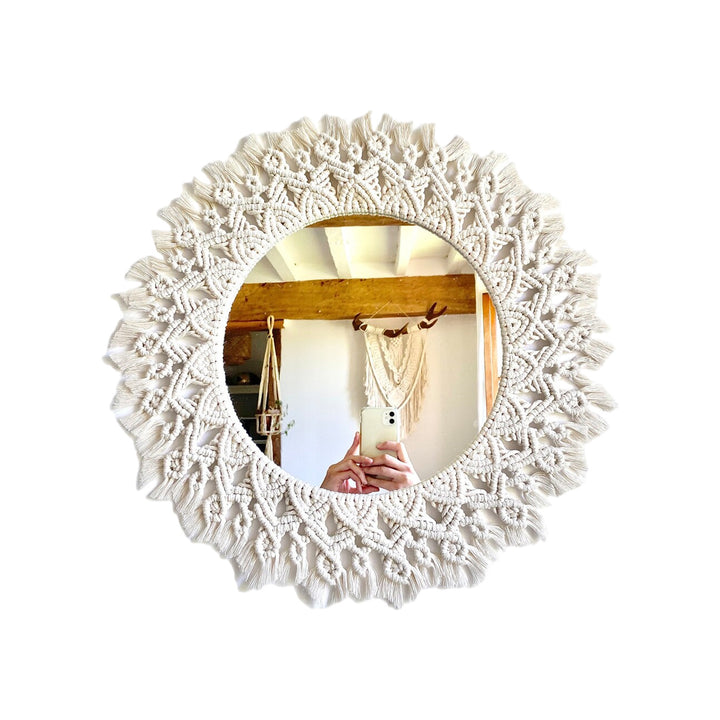 Decorative Macrame Round Wall Mirror
