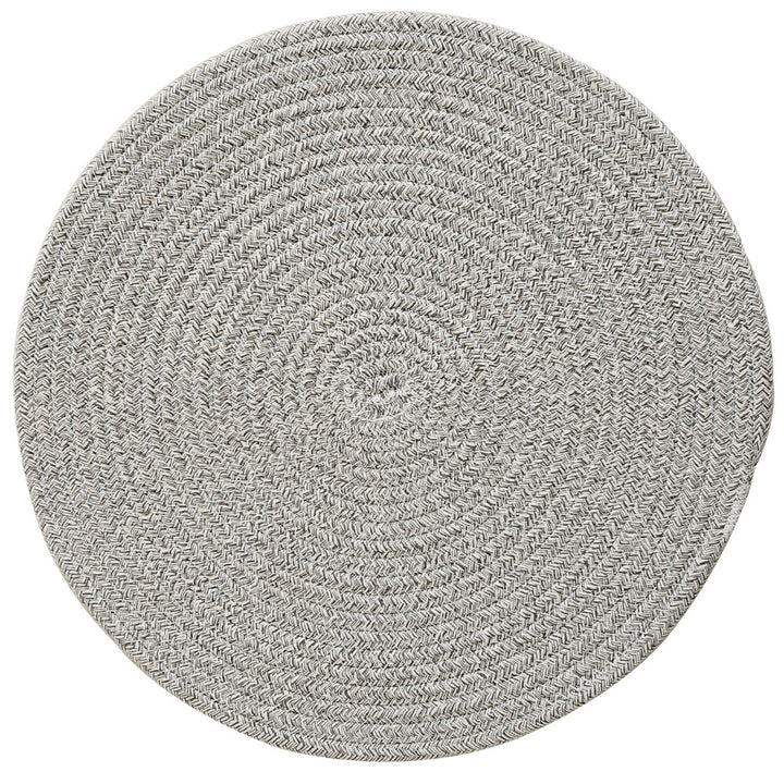 Braided round table mat made of cotton rope and sea grass with spiral structure