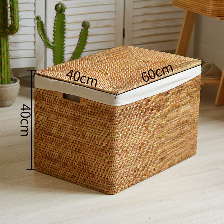 Storage box made of woven material