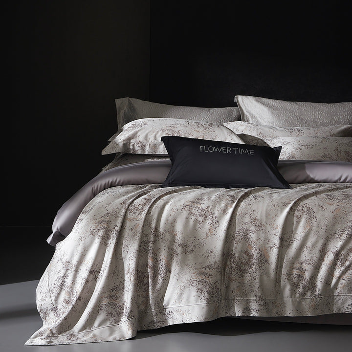 Decorative Textured Floral Print Duvet Cover Set Avarnia