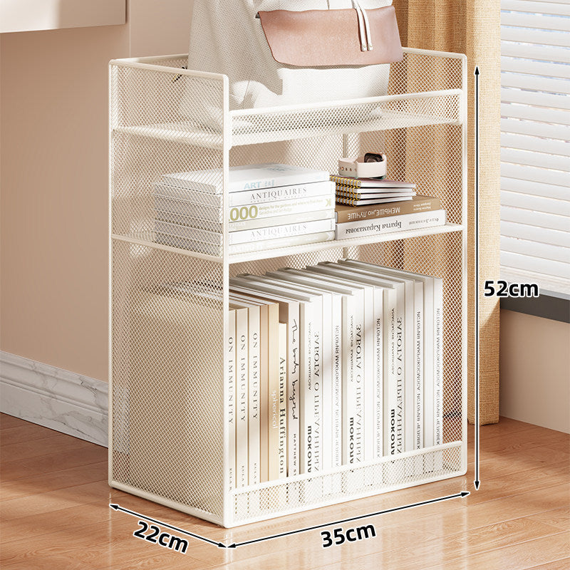 Mesh Desktop Bookshelf Organizer Stacked Wire Storage Rack