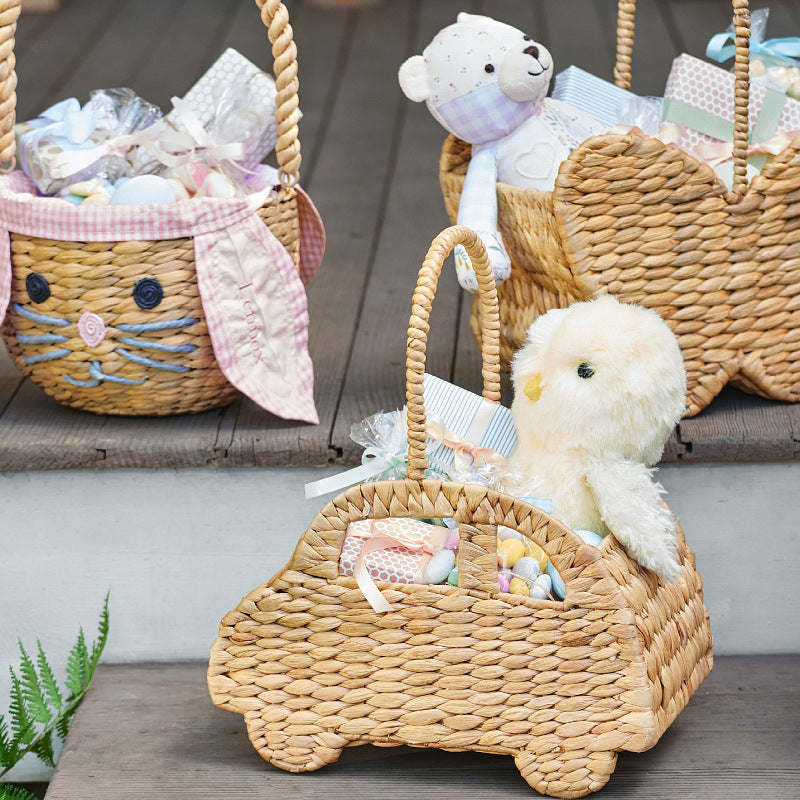 Playful vehicle storage basket