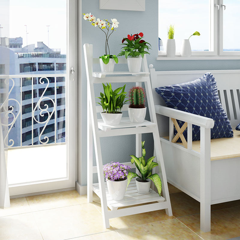 Multi-Tiered Wooden Ladder Shelf