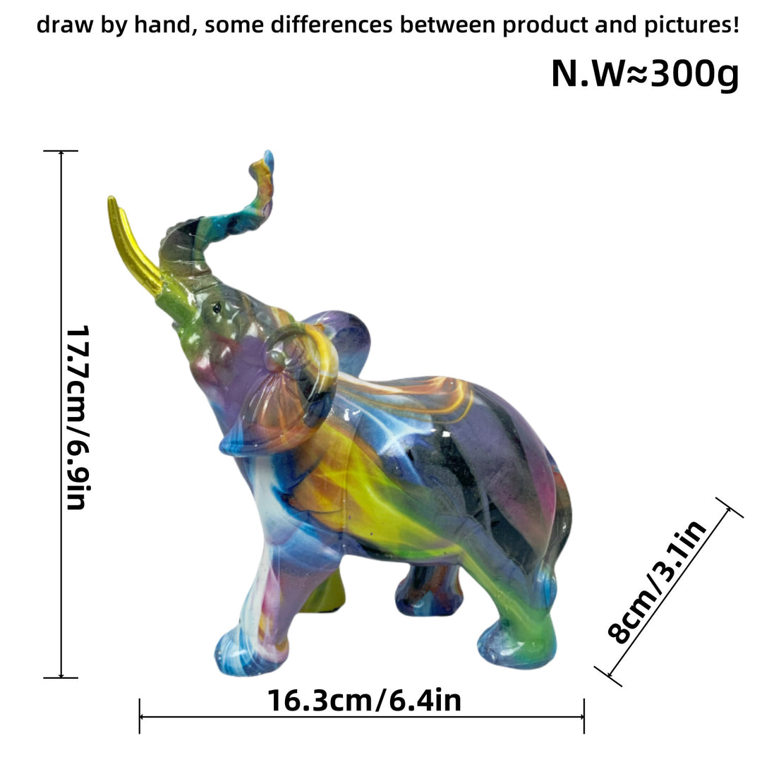 Creative elephant figurine with colorful design