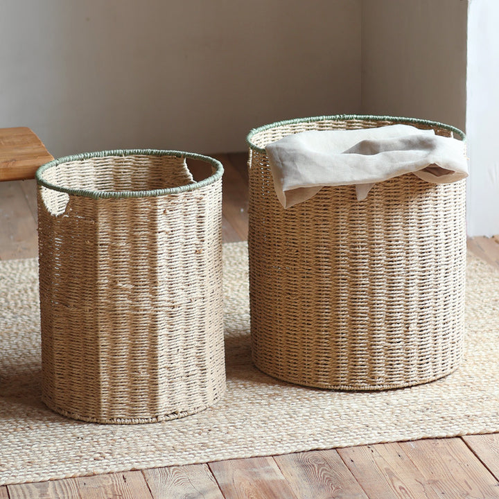Handmade storage basket with lid