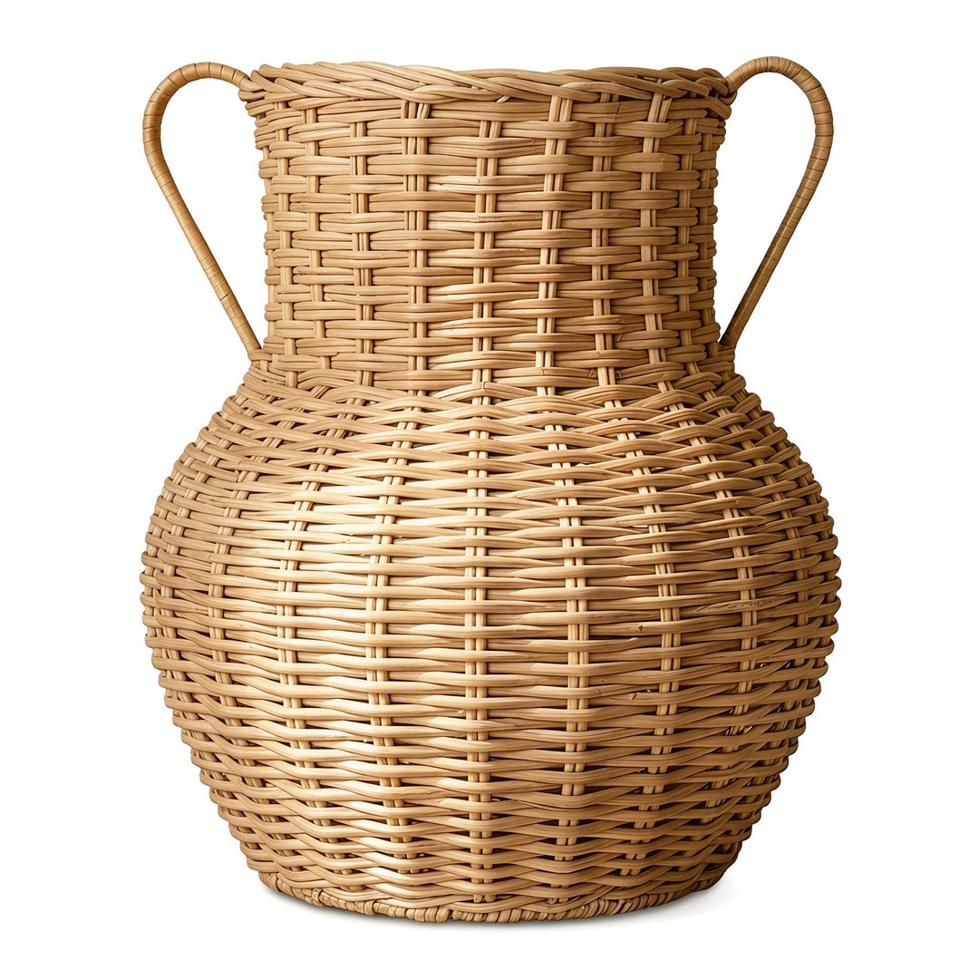 Handcrafted decorative basket made of natural weave