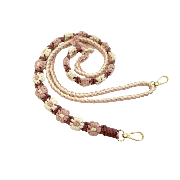 Macrame Pet Leash with Floral Detailing